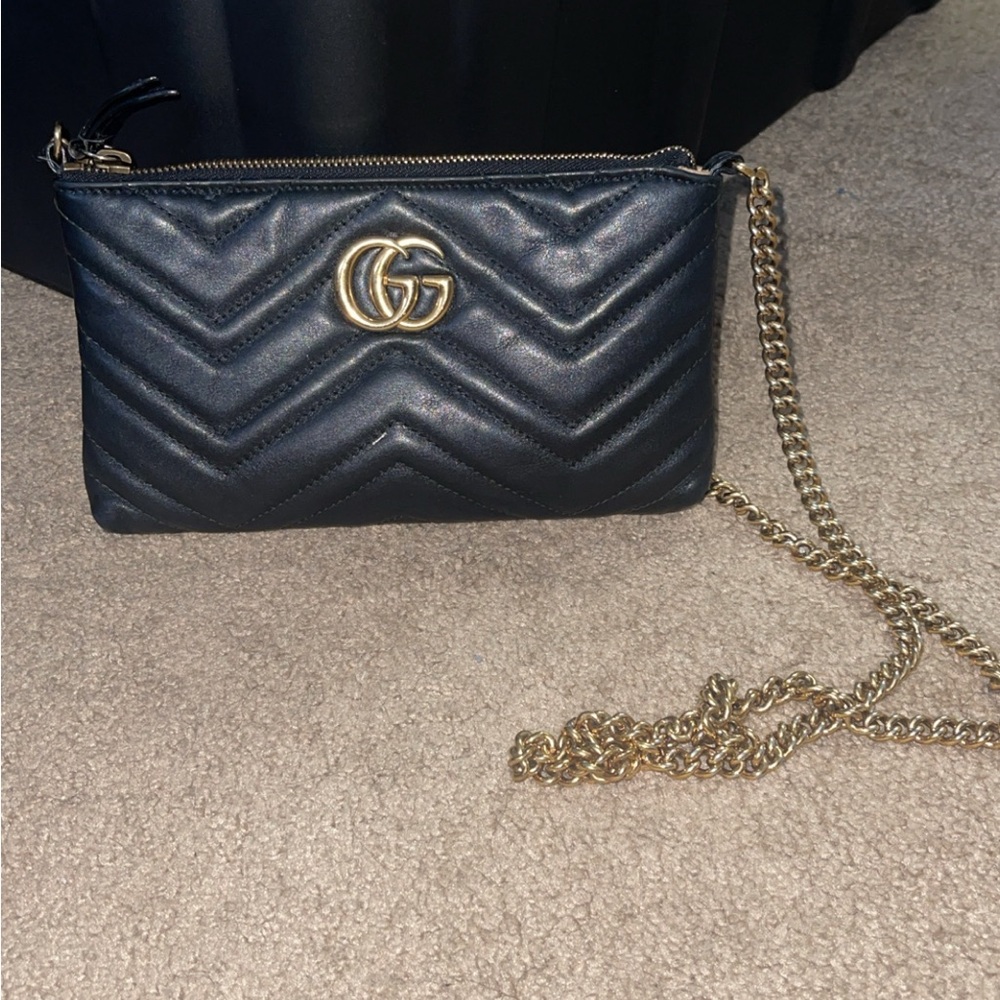 Gucci Black Quilted Leather Crossbody Bag